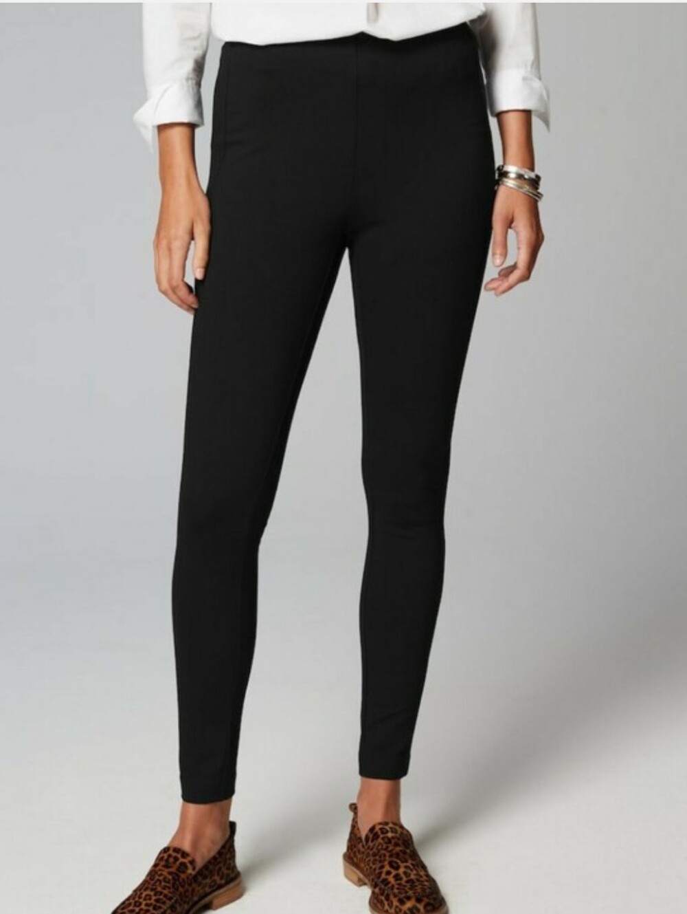 NWT J Jill Ponte Leggings Black Slim Pants Rayon Nylon Stretch Career Crop XLP